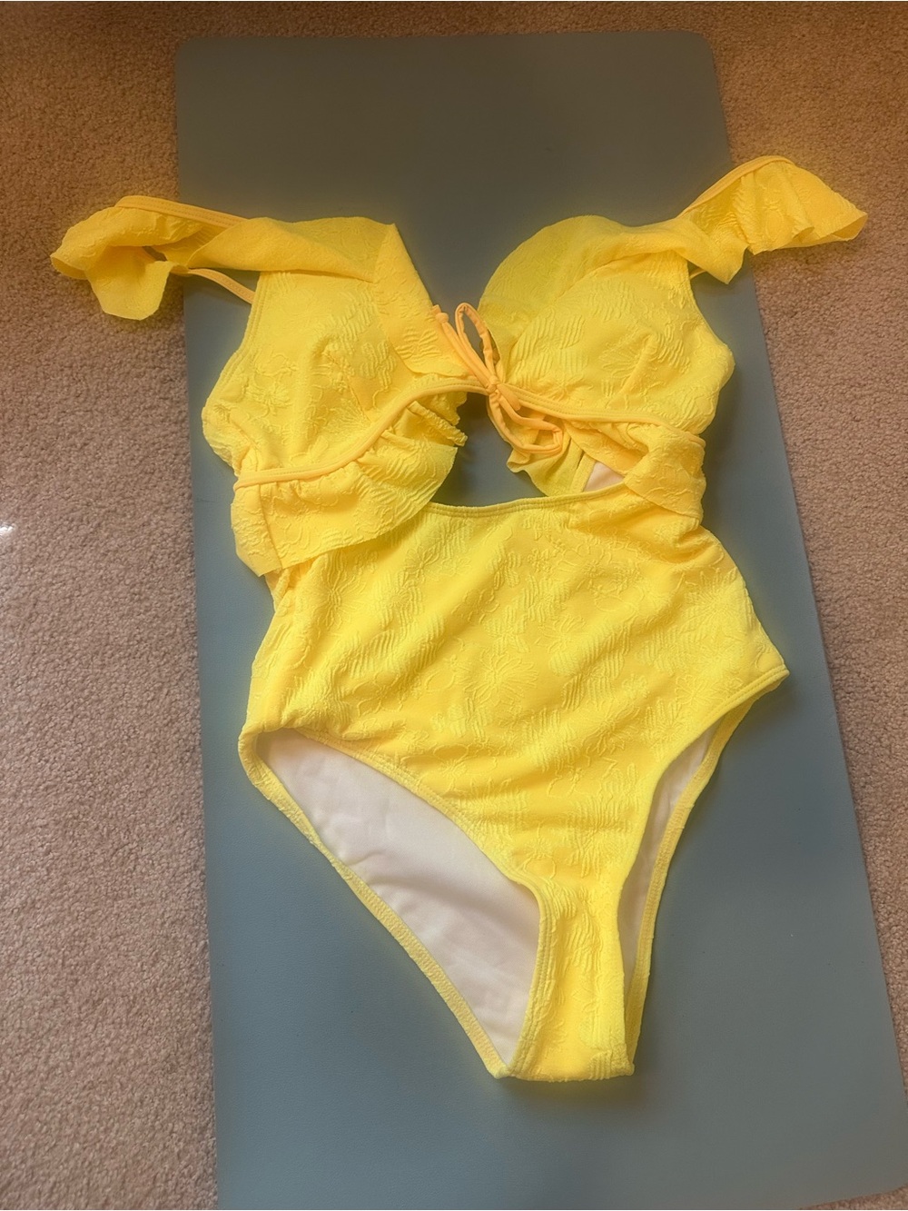 Yellow Ruffle One-Piece Swimsuit